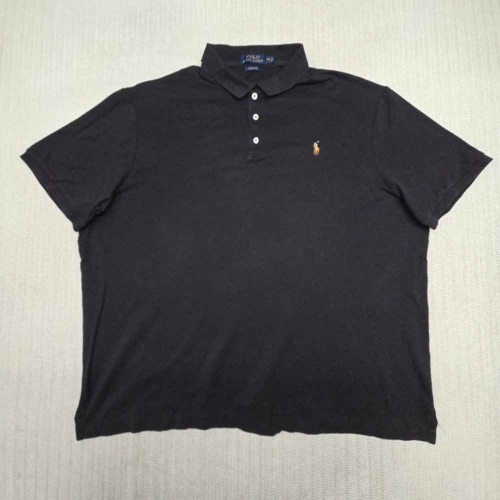 Polo Ralph Lauren Shirt Mens 2XL XXL Black Flesh Pony Short Sleeve Cotton Preppy